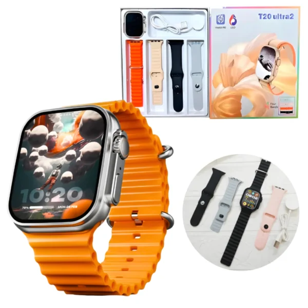 smartwatch t20 ultra 4 mallas